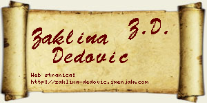 Žaklina Dedović vizit kartica